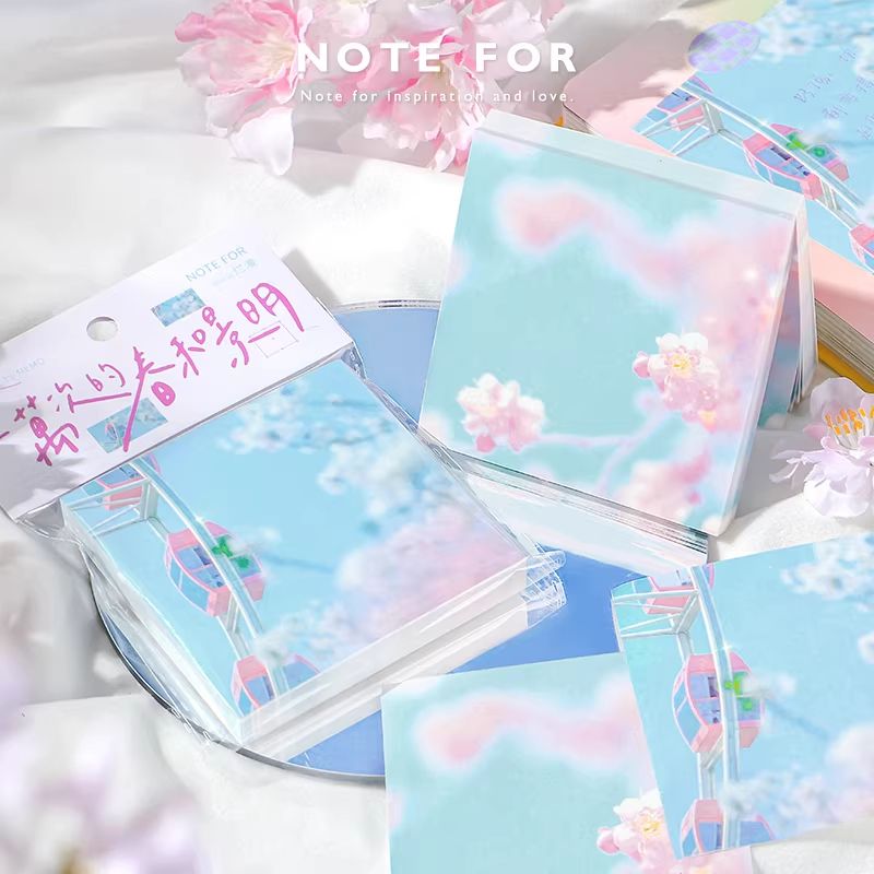  Giấy note 100 tầng hoa văn lãng mạn PK726, dễ dàng xé rời không cần keo dính 