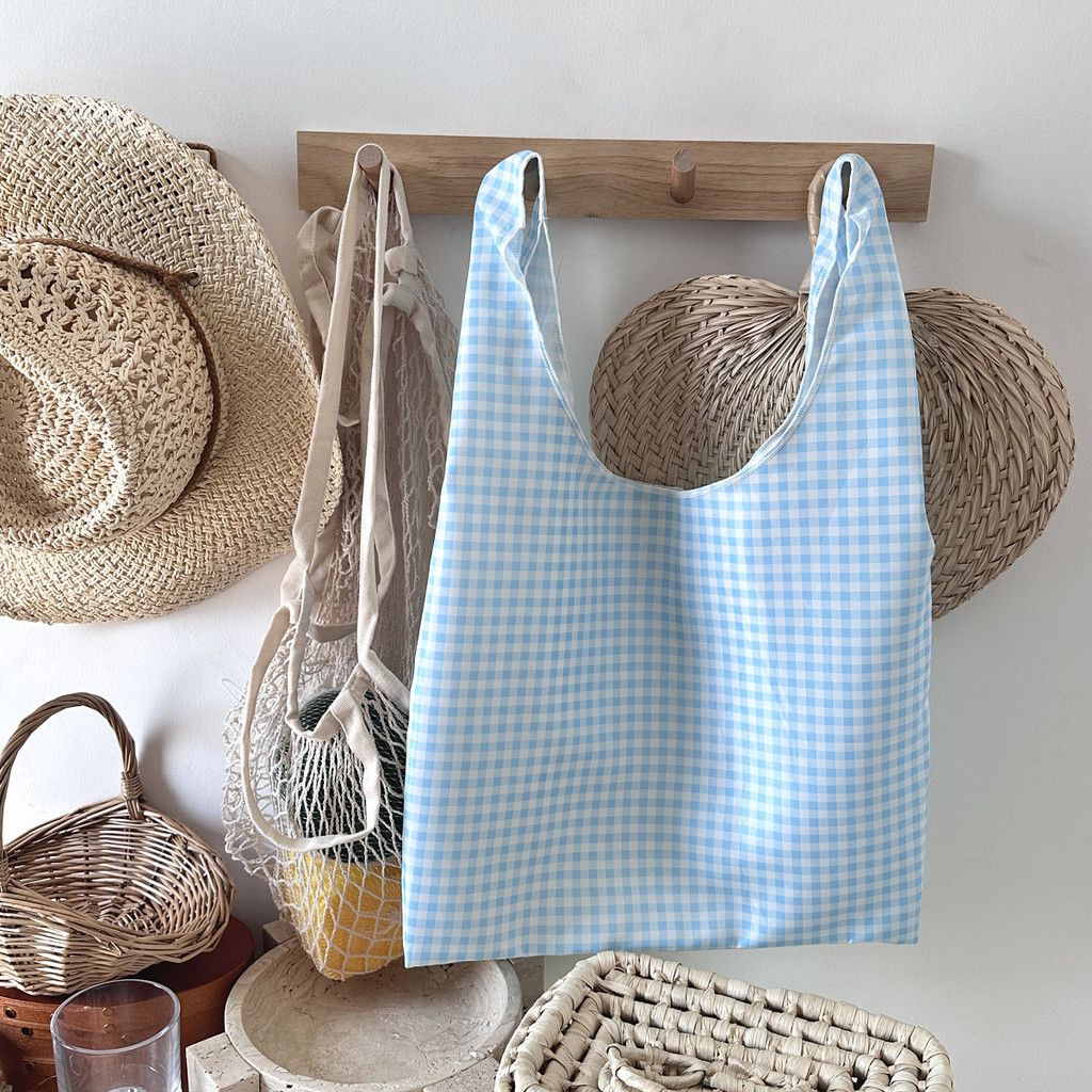  Túi vest kẻ sọc chống thấm nước kiểu pháp túi mua sắm lưu trữ phong cách mục vụ 