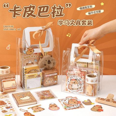  Bộ quà tặng văn phòng phẩm Kapibara dễ thương - Sổ tay ngày Thiếu nhi chuyên dụng cho học sinh [GIAO HÀNG 2-10 NGÀY | SỈ TỪ 2 TRIỆU | CÓ THỂ IN LOGO] 