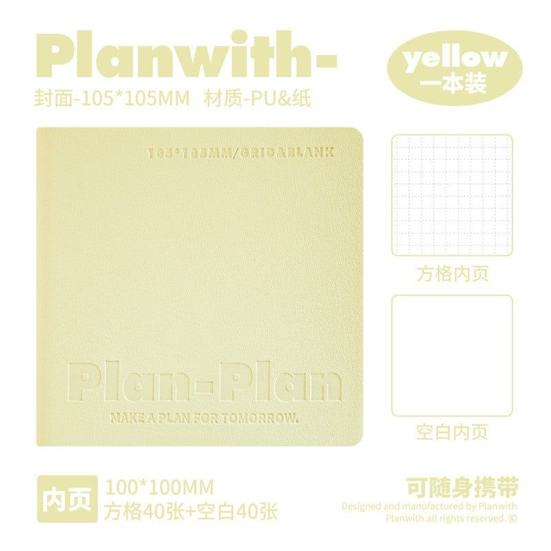  Sổ Tay Bìa Da Mềm Màu Pastel - Sổ Ghi Chép Hình Vuông Dòng Planwith CUBE, Văn Phòng Phẩm Cho Học Sinh [GIAO HÀNG 2-10 NGÀY | SỈ TỪ 2 TRIỆU | CÓ THỂ IN LOGO] 