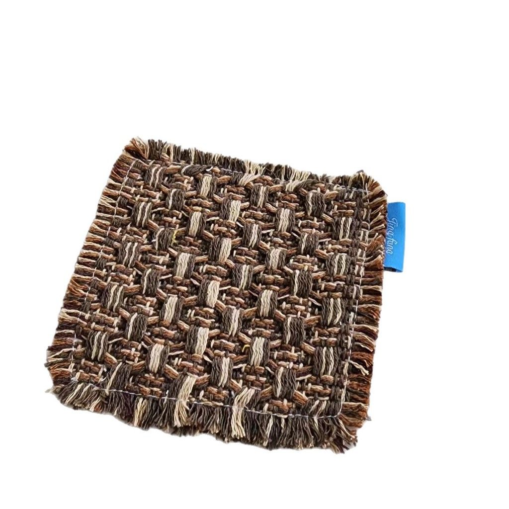  Tấm Lót Cốc Vải Cotton Họa Tiết Kẻ Sọc Nhiều Màu - Lót Cách Nhiệt Cốc Trà Tua Rua, Trang Trí Bàn Ăn, Phòng Khách [GIAO HÀNG 2-10 NGÀY | SỈ TỪ 2 TRIỆU | CÓ THỂ IN LOGO] 