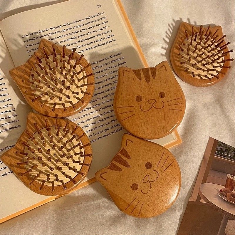  Lược Khí Nén Gỗ Sồi Mini Cho Mèo Tiện Mang Theo [GIAO HÀNG 2-10 NGÀY | SỈ TỪ 2 TRIỆU | CÓ THỂ IN LOGO] 