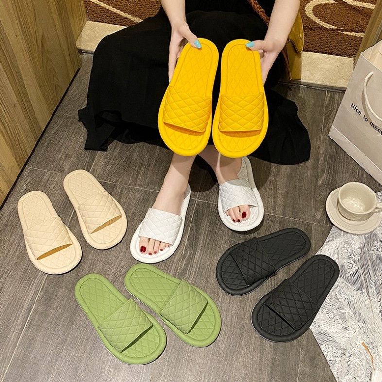  Giày dép quai ngang unisex họa tiết tổ ong, đế chống trượt G1154 siêu bám đáy 