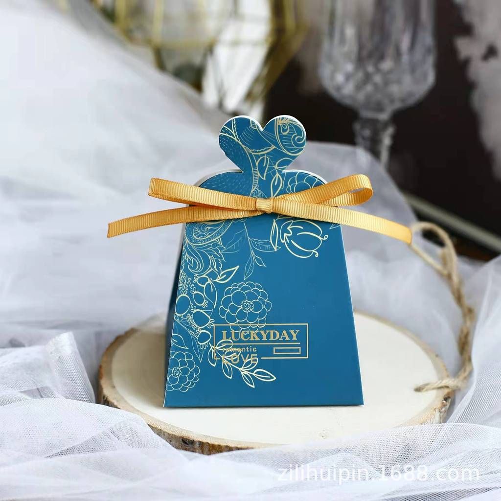  Hộp kẹo cưới màu xanh sáng tạo 