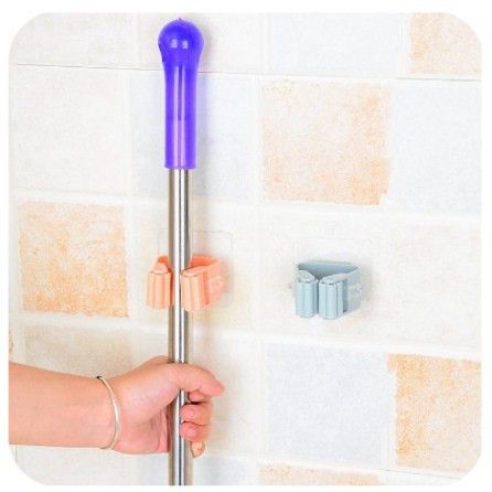  Móc Dán Tường Kẹp Giữ Cây Lau Nhà, Treo Chổi Chịu Lực 6kg [GIAO HÀNG 2-10 NGÀY | SỈ TỪ 2 TRIỆU | CÓ THỂ IN LOGO] 