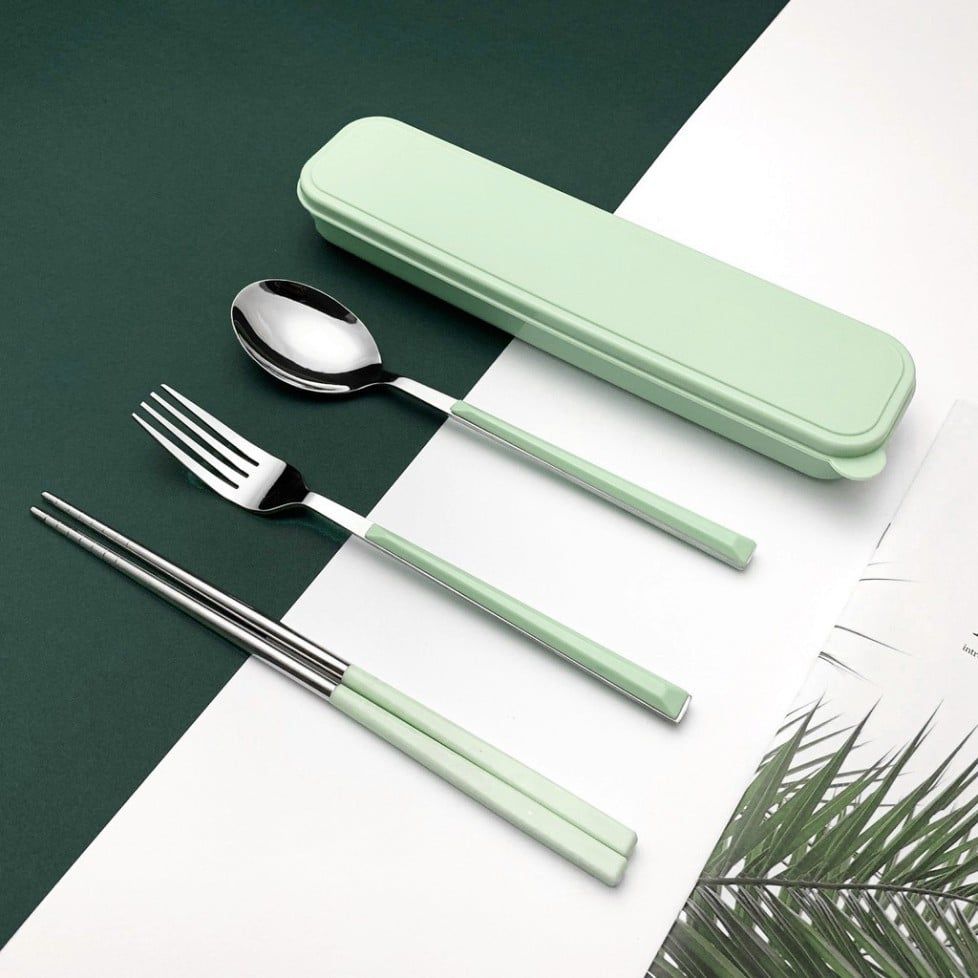  Bộ 3 Muỗng Đũa Nĩa Inox304 Có Hộp Đựng Cao Cấp Màu Pastel [GIAO HÀNG 2-10 NGÀY | SỈ TỪ 2 TRIỆU | CÓ THỂ IN LOGO] 