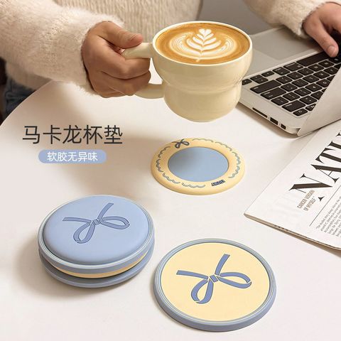  Đế Lót Ly Cao Su Mềm Màu Macaron Họa Tiết - Lót Cốc Chống Trượt Hình Tròn, Phụ Kiện Bàn Nhà Bếp Gia Dụng [GIAO HÀNG 2-10 NGÀY | SỈ TỪ 2 TRIỆU | CÓ THỂ IN LOGO] 