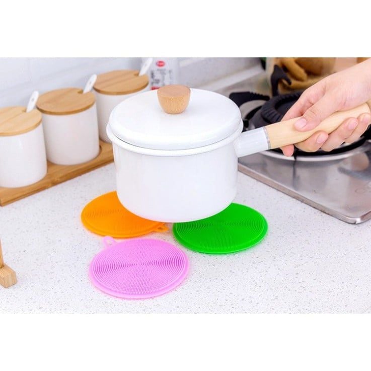  Miếng Rửa Bát Silicon Đa Năng Cọ Rửa Nhà Bếp, Bồn Rửa, Lót Cốc, Bắc Nồi [GIAO HÀNG 2-10 NGÀY | SỈ TỪ 2 TRIỆU | CÓ THỂ IN LOGO] 