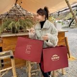  Túi tote đỏ lễ hội cao cấp túi quà tặng năm mới in logo 