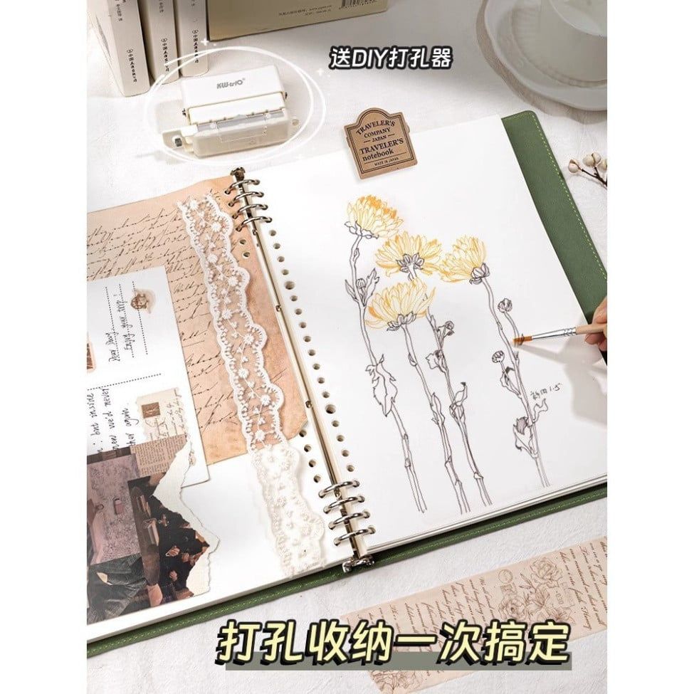  Combo 2 Sổ Bìa Rời Da Mềm Siêu Bền - Thiết Kế Cao Cấp Tháo Được 