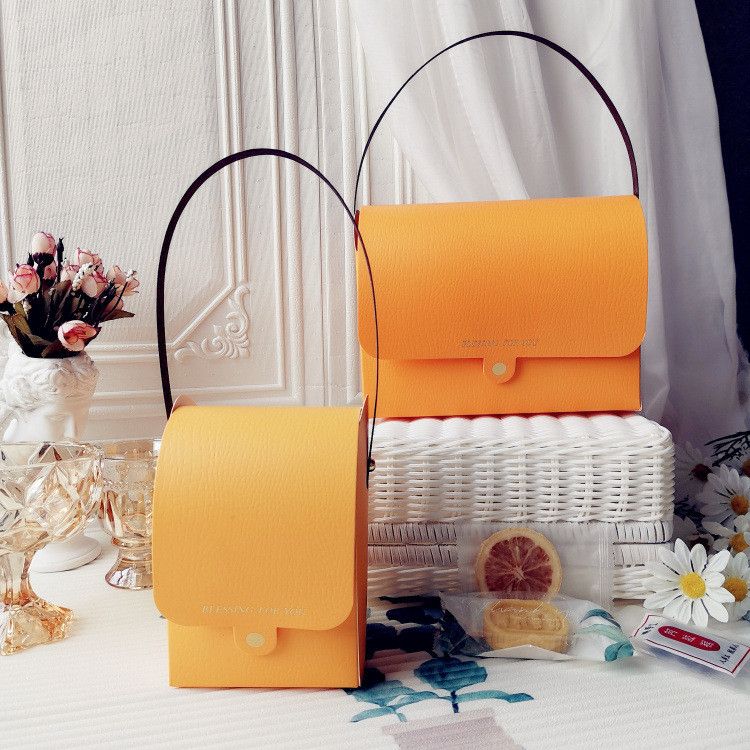  Hộp đóng gói bánh đậu xanh cầm tay mới bánh cuộn thụy sĩ bánh quy bông tuyết 