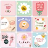  ```(ĐẶT TRƯỚC) Bộ 10 Thiệp Cảm Ơn Hình Vuông Màu Hồng Hoạt Hình Đơn Giản``` 