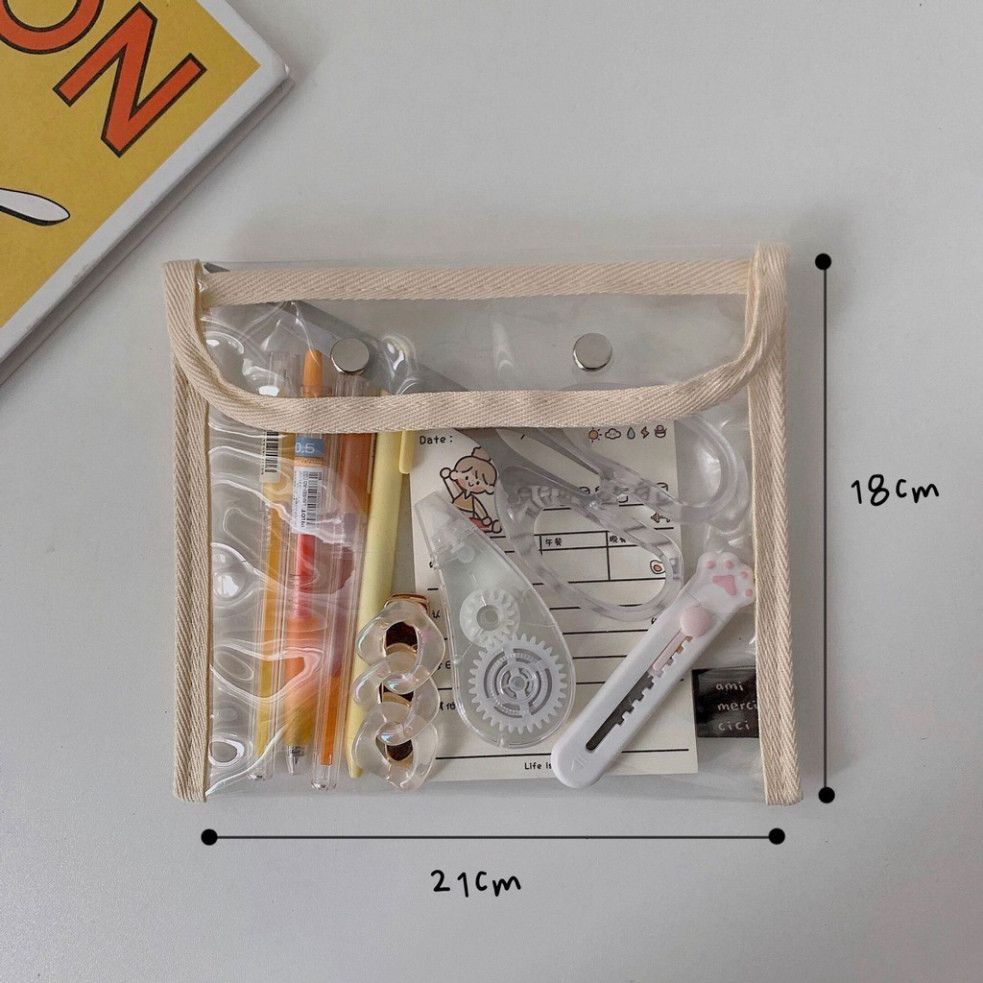  Bộ 10 túi chống nước trong suốt đậm chất instagram hàn quốc đựng mỹ phẩm tai nghe điện thoại 