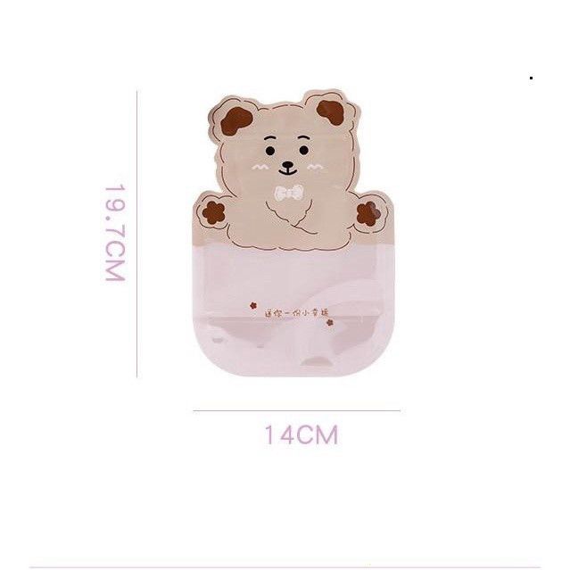  COMBO 10 Túi Zip Hoạt Hình Chú Gấu trong Sữa tiện Lợi PK1633 