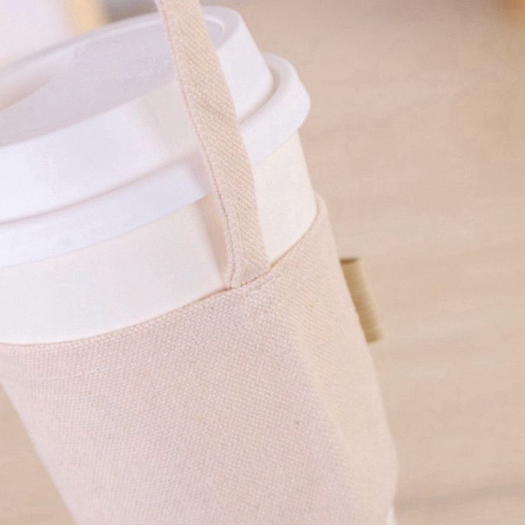  Bộ 5 Túi Đựng Ly Canvas Bảo Quản Nhiệt, Quai Xách Hình Đôi Mắt toPK1324 