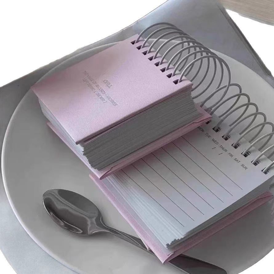  Sổ Cuộn Dây Mini Màu Hồng Phong Cách Hàn Quốc Dày Cao Cấp [GIAO HÀNG 2-10 NGÀY | SỈ TỪ 2 TRIỆU | CÓ THỂ IN LOGO] 