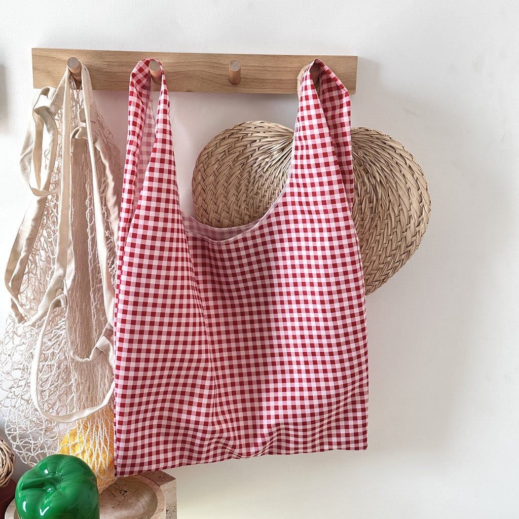  Túi vest kẻ sọc chống thấm nước kiểu pháp túi mua sắm lưu trữ phong cách mục vụ 