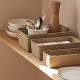 Giỏ Đựng Đồ Đan Mây Màu Vàng - Hộp Đựng Cỏ Biển Để Bàn Đa Năng, Trang Trí Phòng Khách, Nhà Bếp, Phong Cách Nhiệt Đới [GIAO HÀNG 2-10 NGÀY | SỈ TỪ 2 TRIỆU | CÓ THỂ IN LOGO] 