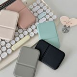  Gương Cầm Tay Gập Lại, Set 5 Màu Trơn Da PU Đơn Giản, Tiện Dụng Cho Trang Điểm 