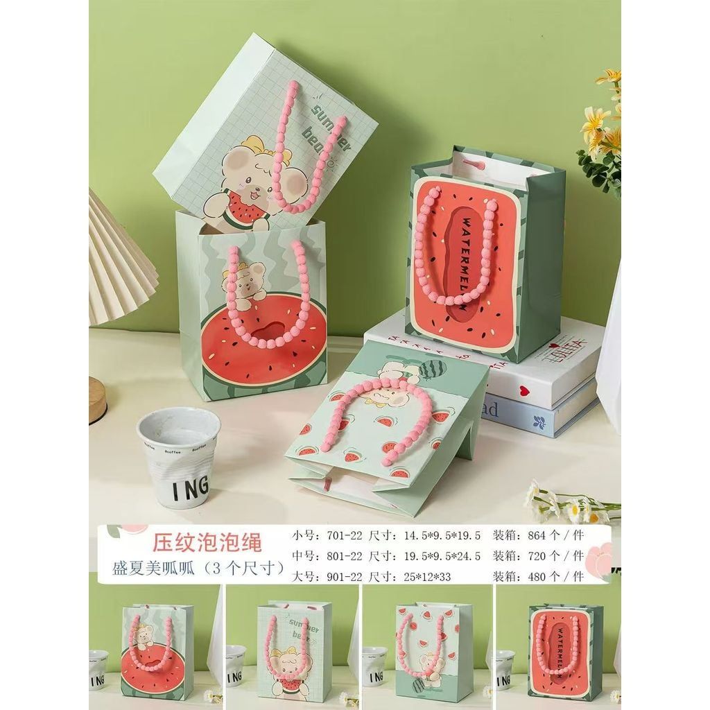  Túi Quà Gấu Hoạt Hình Dễ Thương Túi Quà Tặng Sinh Nhật Lưu Niệm Dày Dặn 