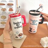  (HÀNG ĐẶT TRƯỚC) Cốc Sứ Có Nắp Ống Hút Dung Tích Lớn Cao Cấp Cho Nữ Văn Phòng [GIAO HÀNG 2-10 NGÀY | SỈ TỪ 2 TRIỆU | CÓ THỂ IN LOGO] 