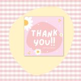  ```(ĐẶT TRƯỚC) Bộ 10 Thiệp Cảm Ơn Hình Vuông Màu Hồng Hoạt Hình Đơn Giản``` 