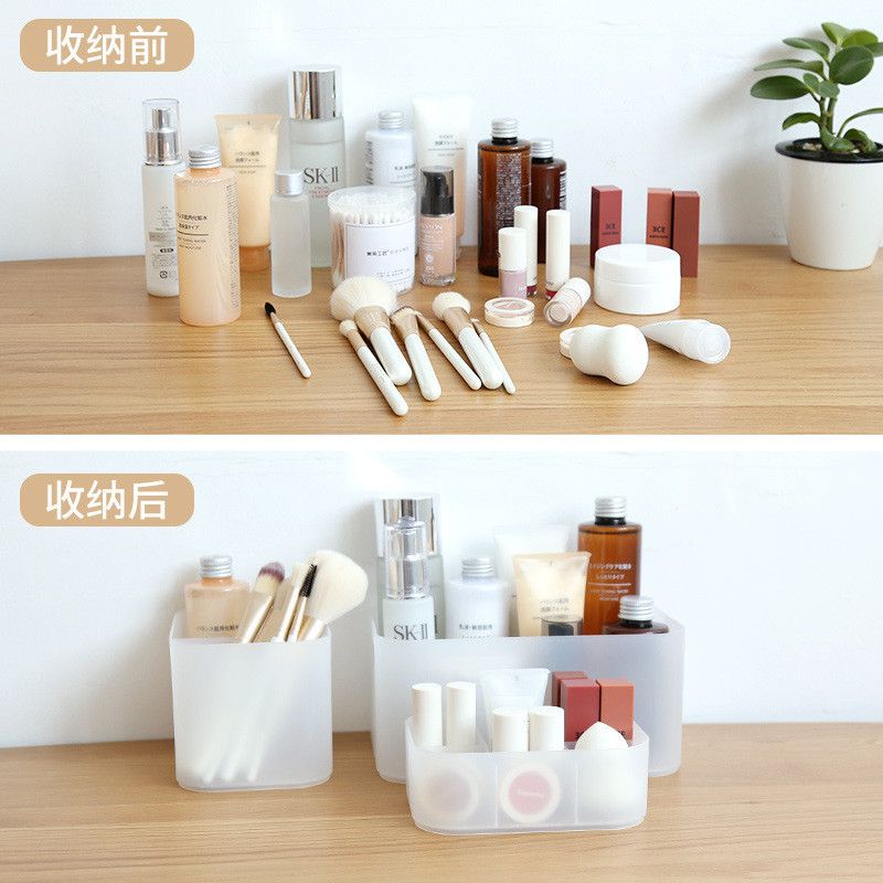 Hộp Đựng Mỹ Phẩm Trong Suốt Bề Mặt Mờ - Có Ngăn Kéo, Nắp Đậy Chống Bụi [GIAO HÀNG 2-10 NGÀY | SỈ TỪ 2 TRIỆU | CÓ THỂ IN LOGO] 