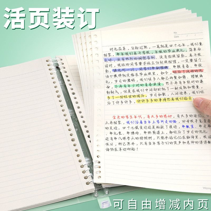  Sổ Tay Bìa PP Màu Xanh Lá Rời Khổ B - Lá Rời Gradient Cao Cấp, Vòng Khóa Có Thể Tháo, Máy Tính Xách Tay Đa Năng [GIAO HÀNG 2-10 NGÀY | SỈ TỪ 2 TRIỆU | CÓ THỂ IN LOGO] 
