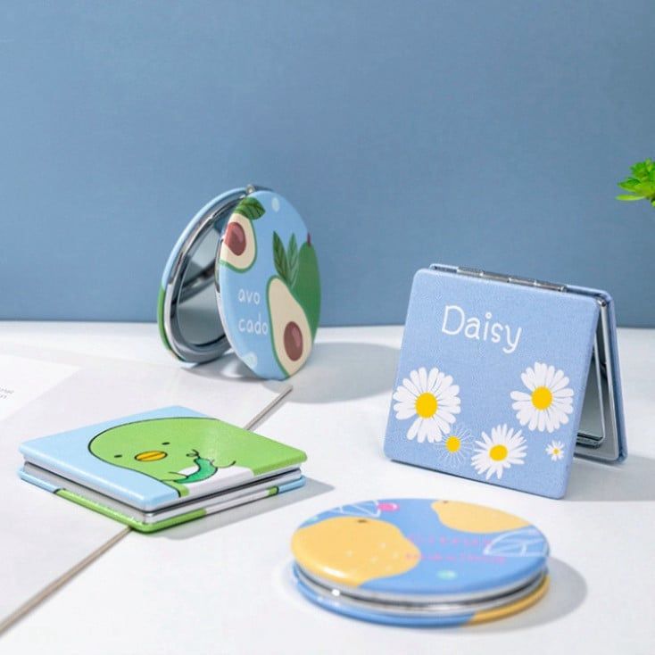  Gương trang điểm mini Classy xách tay hai mặt, thiết kế dễ thương phong cách Hàn Quốc, gương hoạt hình PK57. 