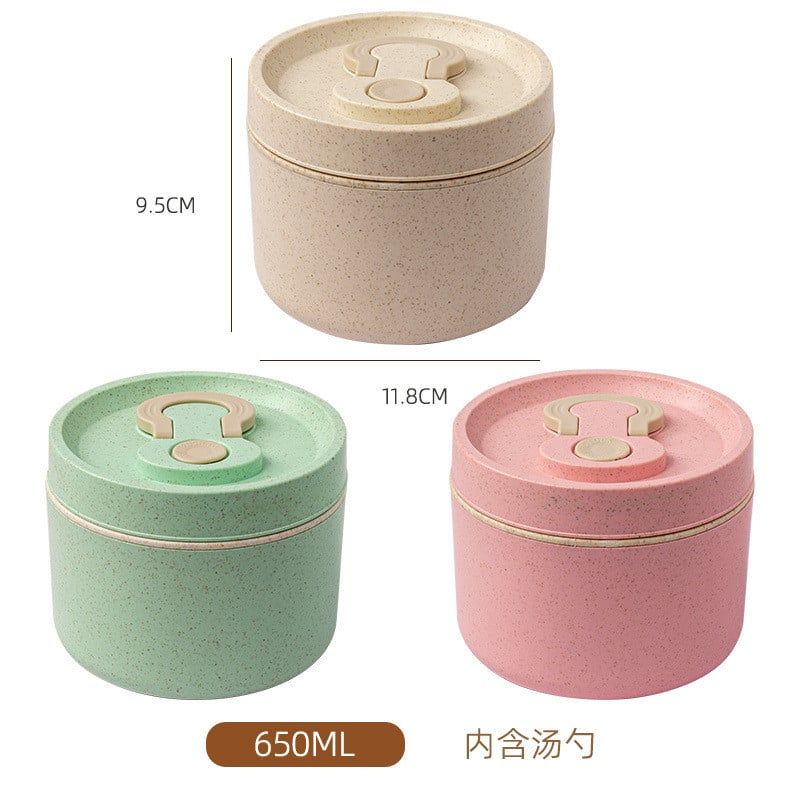  Hộp cơm bằng lò vi sóng kiểu Nhật, chuyên dùng cho dân văn phòng, hộp cơm bằng sợi rơm lúa mì cho nữ, 