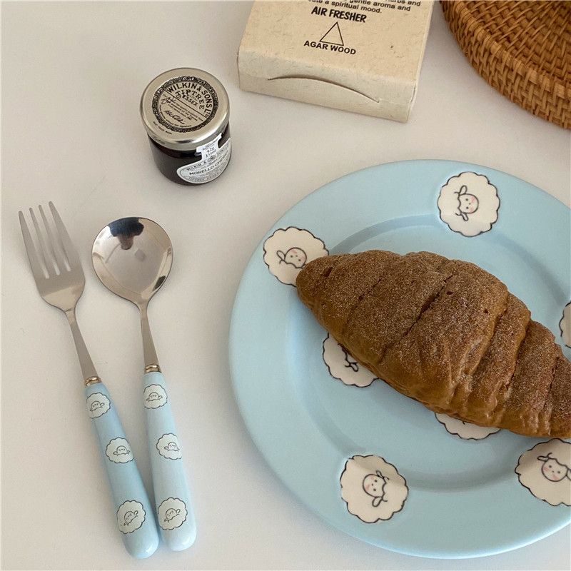  Bát Gốm Hình Cừu Non Màu Xanh Dương - Bộ Bát Đĩa Tráng Miệng, Salad, Đồ Ăn Gia Dụng Phong Cách Hoạt Hình Dễ Thương [GIAO HÀNG 2-10 NGÀY | SỈ TỪ 2 TRIỆU | CÓ THỂ IN LOGO] 