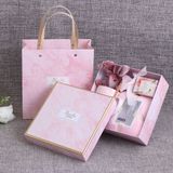  Hộp giấy cứng đựng quà tặng họa tiết cẩm thạch màu hồng hai mảnh, chất liệu cứng cáp sang trọng [Q678] 