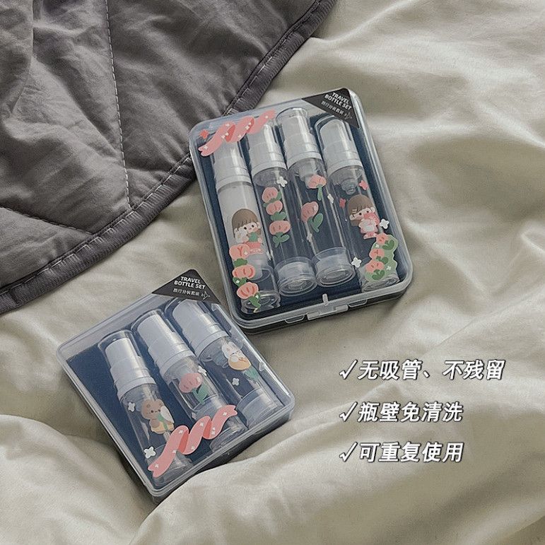  Bộ Chai Du Lịch Chân Không Thông Minh, Xịt Mỹ Phẩm, Cream Dưỡng Da Di Động, Hàng Đặt Trước 