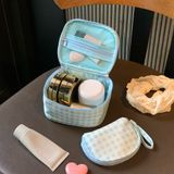  Túi Đựng Mỹ Phẩm Ca Rô Xanh Phong Cách Hàn Quốc Du Lịch [GIAO HÀNG 2-10 NGÀY | SỈ TỪ 2 TRIỆU | CÓ THỂ IN LOGO] 
