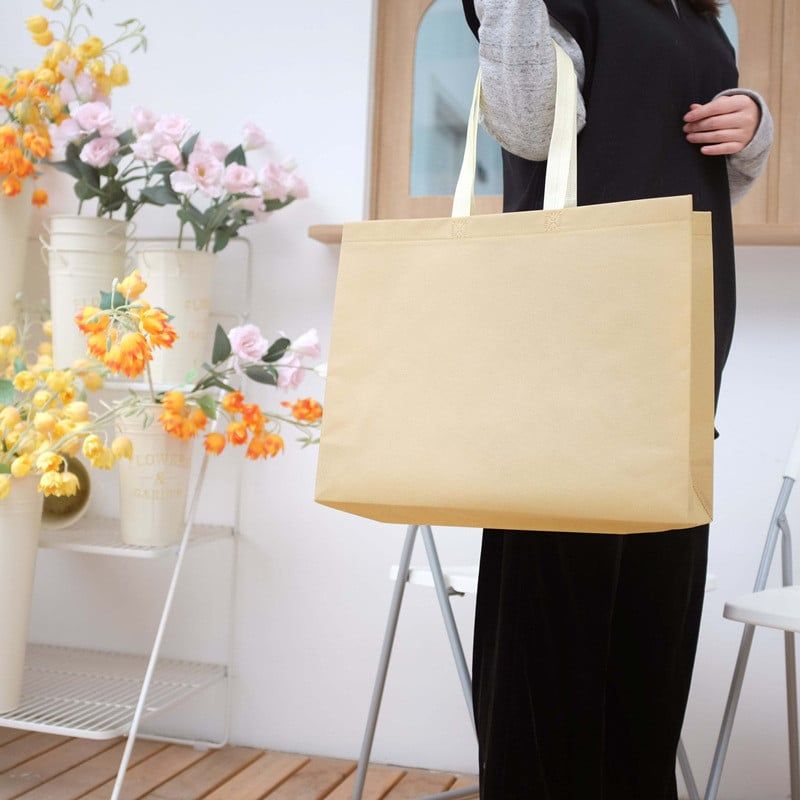  Túi xách không dệt đơn giản xách tay dài vai mua sắm bao bì quà tặng in logo 