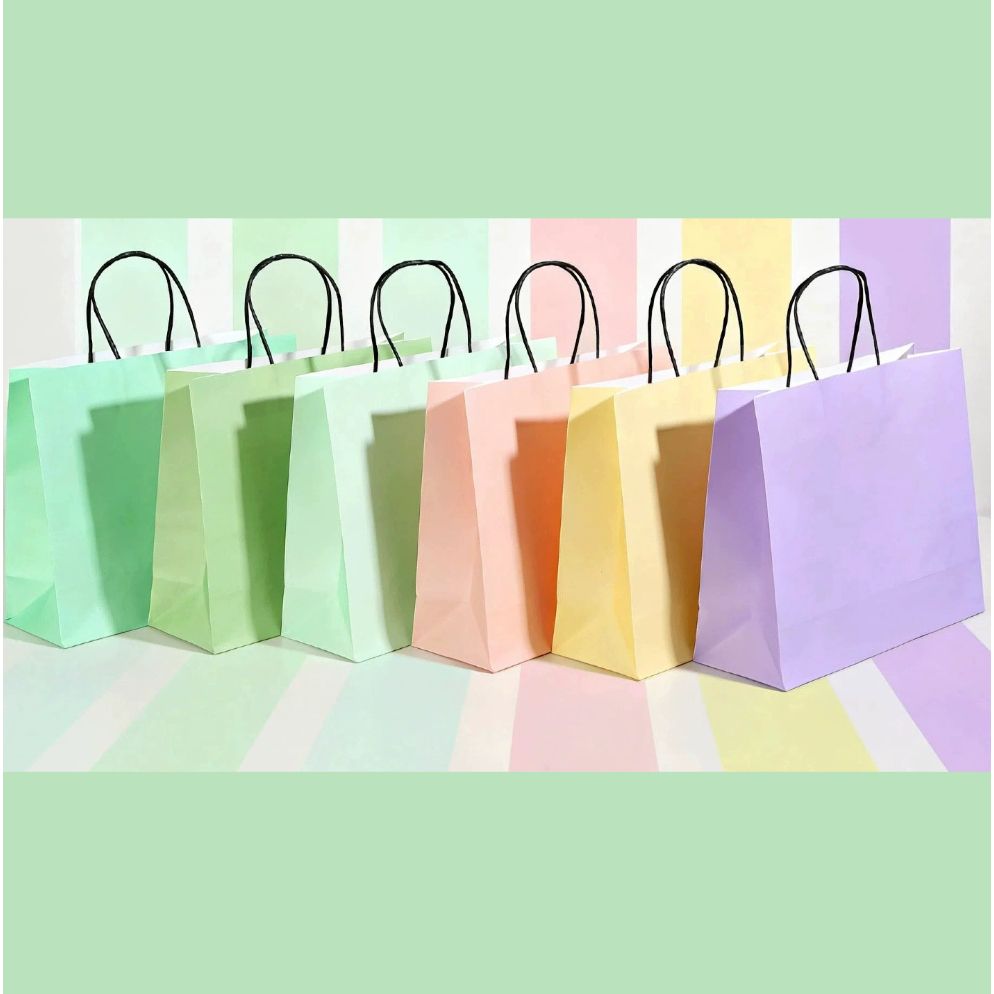  Combo 5 TÚI GIẤY KRAFT DÀY DẶN LÀM QUÀ TẶNG  MÀU PASTEL, NHIỀU SIZE 