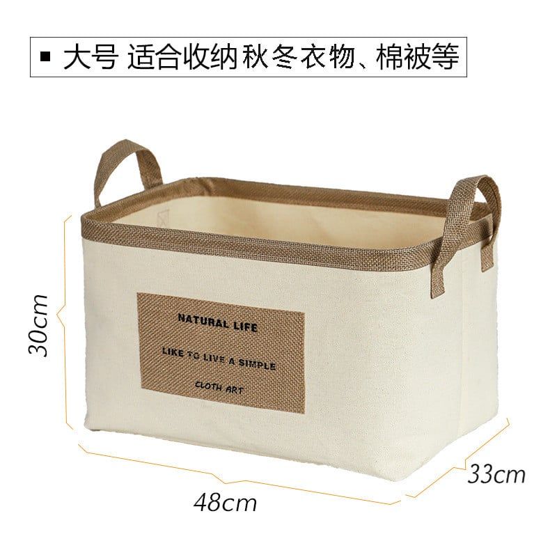  Hộp Đựng Quần Áo Vải Cotton Lanh Có Thể Gấp Gọn - Túi Lưu Trữ Đồ Cỡ Lớn, Dùng Cho Gia Đình, Du Lịch, Sắp Xếp Tủ Đồ [GIAO HÀNG 2-10 NGÀY | SỈ TỪ 2 TRIỆU | CÓ THỂ IN LOGO] 