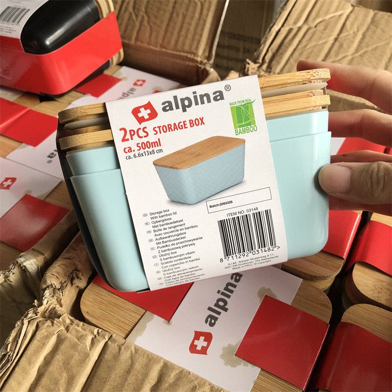  一组个！木盖收纳盒食品零食便当盒水果沙拉储存饭盒 