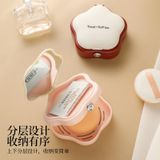  Hộp Đựng Bông Phấn Du Lịch Có Gương Màu Kem, Hồng, Xanh - Hộp Trang Điểm Chống Bụi Thoáng Khí Cầm Tay [GIAO HÀNG 2-10 NGÀY | SỈ TỪ 2 TRIỆU | CÓ THỂ IN LOGO] 