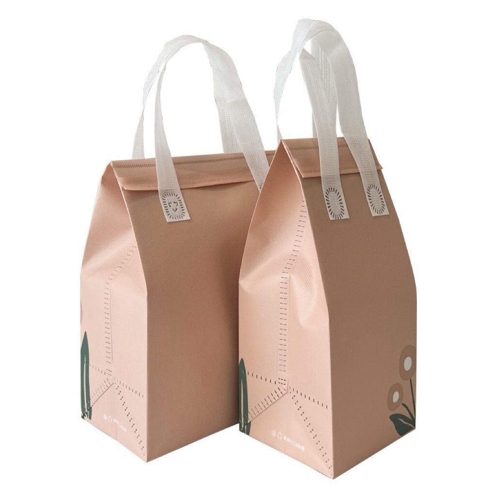  20 Túi Tote vải không dệt đựng trà sữa và thực phẩm, lớp nhôm giữ nhiệt, bền đẹp, thân thiện với môi trường