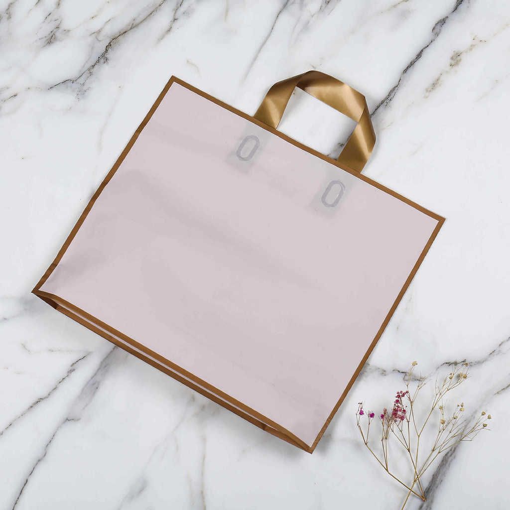  Túi Nhựa Tote Trong Suốt Mờ Tùy Chỉnh Logo Cho Shop Quần Áo Trẻ Em Phụ Nữ 