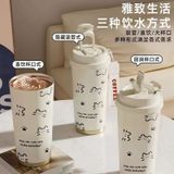  Cốc Giữ Nhiệt Hình Mèo Dung Tích Lớn Có Ống Hút Tiện Lợi [GIAO HÀNG 2-10 NGÀY | SỈ TỪ 2 TRIỆU | CÓ THỂ IN LOGO] 