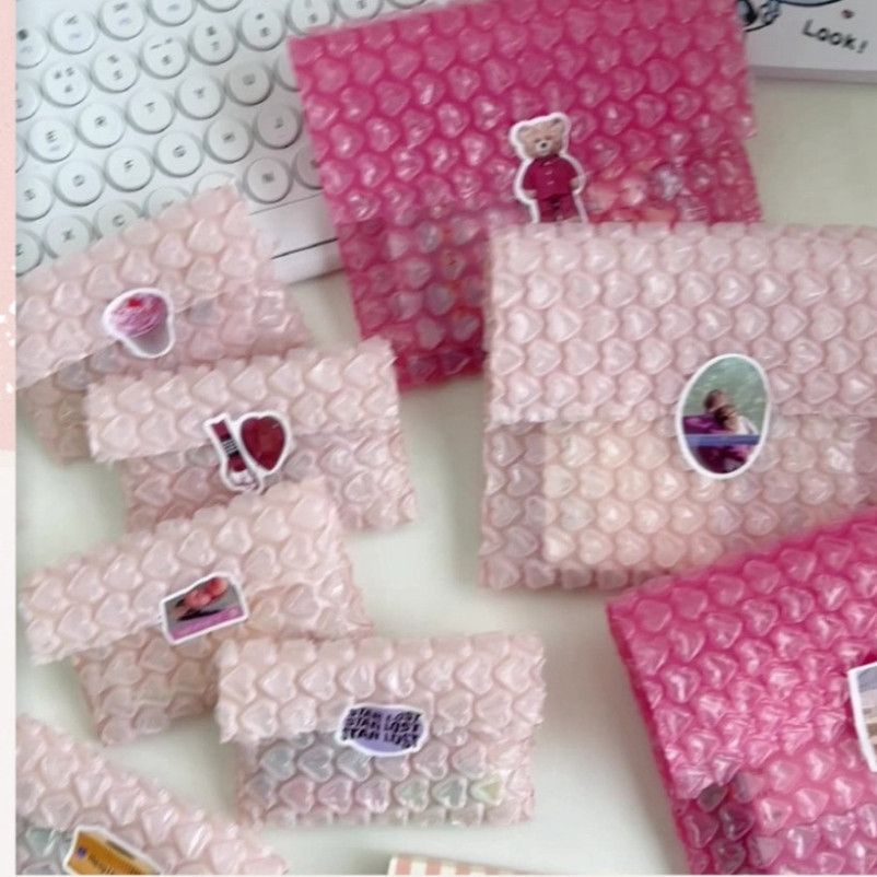  Gói quà bọt yêu thương Classy - Combo 50 túi chống sốc hồng 10x10 cm Q1721 