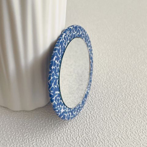  Gương nhỏ hình tròn, tiện mang theo, phong cách thiết kế thời trang, cổ điển, gọng nhựa acetate, kiểu dáng hình học 