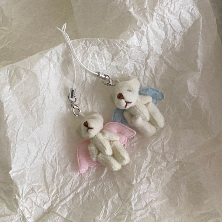  5 Chuỗi Điện Thoại Mini Angel Bear Trái Tim Màu Hồng, Xanh [GIAO HÀNG 2-10 NGÀY | SỈ TỪ 2 TRIỆU | CÓ THỂ IN LOGO] 