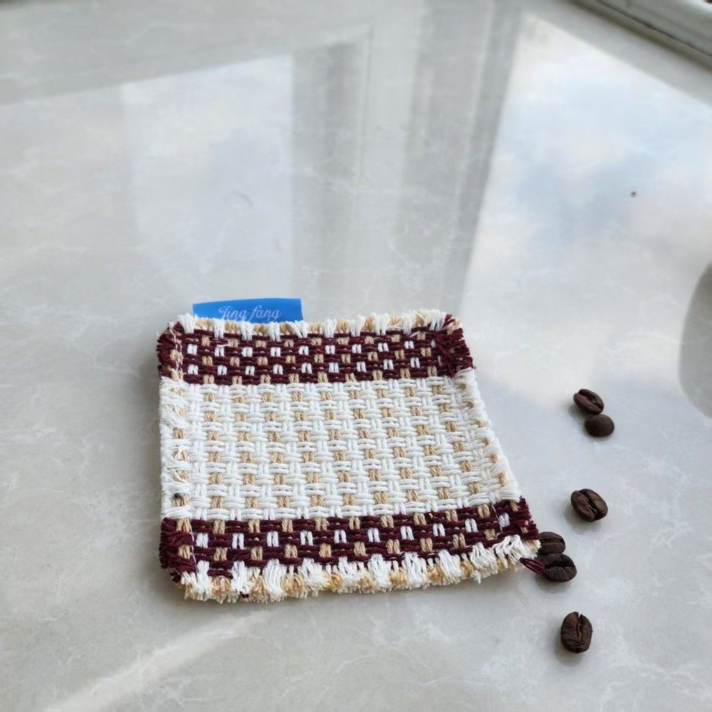  Tấm Lót Cốc Vải Cotton Họa Tiết Kẻ Sọc Nhiều Màu - Lót Cách Nhiệt Cốc Trà Tua Rua, Trang Trí Bàn Ăn, Phòng Khách [GIAO HÀNG 2-10 NGÀY | SỈ TỪ 2 TRIỆU | CÓ THỂ IN LOGO] 