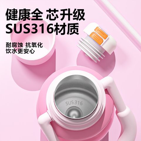  Cốc giữ nhiệt thép không gỉ có ống hút, quai xách - Cho học sinh [GIAO HÀNG 2-10 NGÀY | SỈ TỪ 2 TRIỆU | CÓ THỂ IN LOGO] 