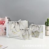  Túi quà tặng họa tiết đá cẩm thạch kèm nơ, túi xách tay cao cấp 
