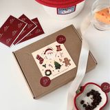  Hình dán nhỏ hình tròn merry christmas kiểu cổ điển nhãn dán niêm phong gói quà 