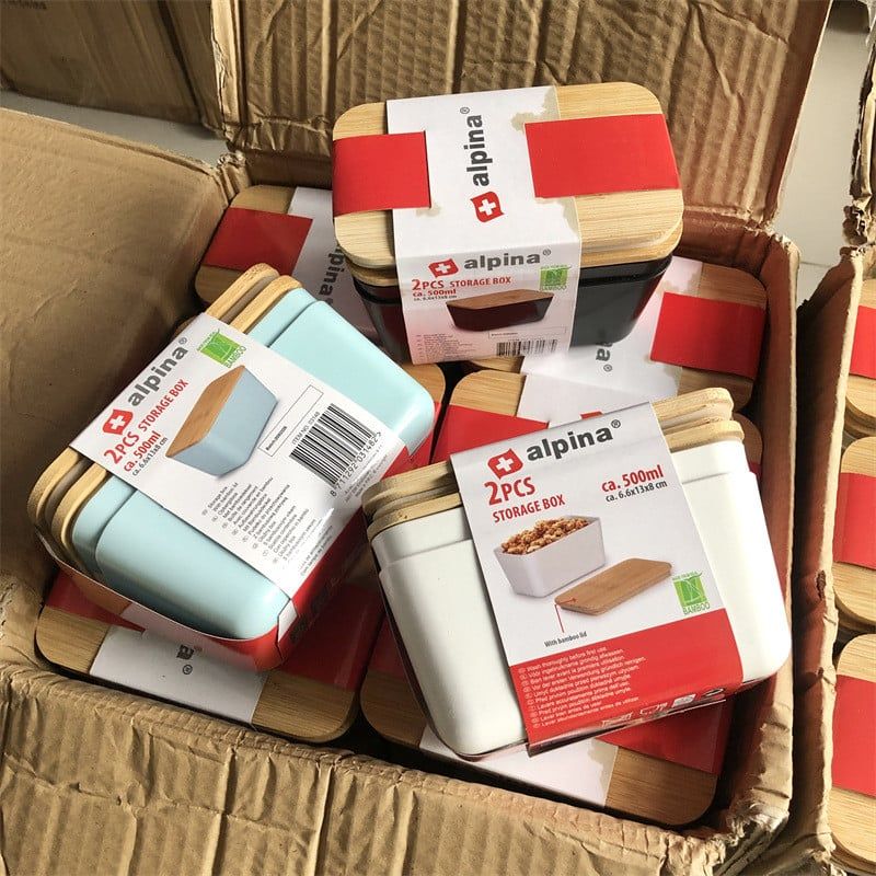  一组个！木盖收纳盒食品零食便当盒水果沙拉储存饭盒 